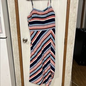 Trixxi Blue and White Asymmetrical Sundress